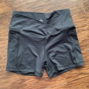 Curves N combatboots v front biker shorts